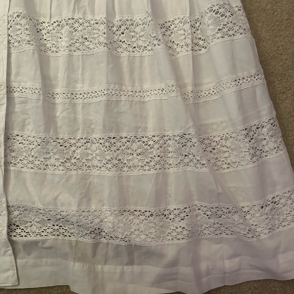 NWT LoveShackFancy Edie Voile Lace Trim Button Front Maxi Dress White Large - Picture 4 of 10